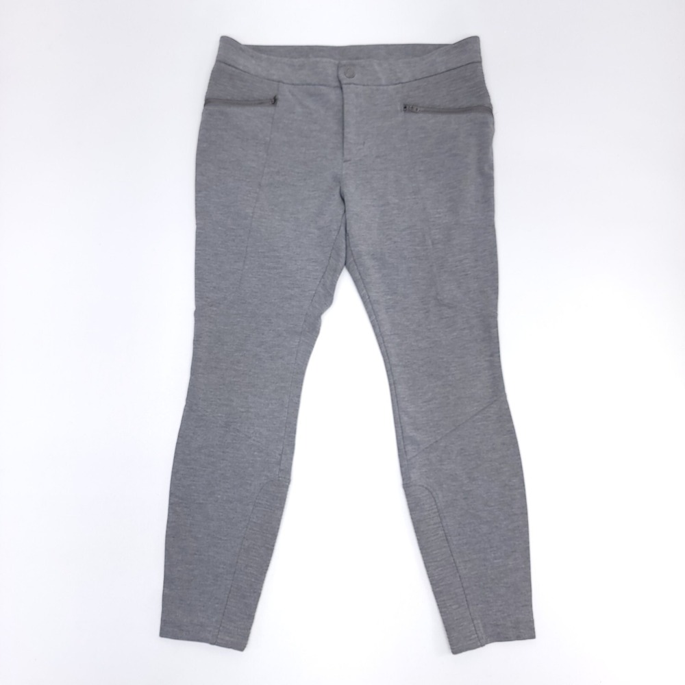 Athleta Joggers Size 8 P‎ Gray Ponte Moto Skinny Athletic Workout Yoga Pants Zip